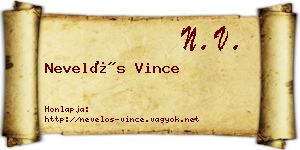 Nevelős Vince névjegykártya